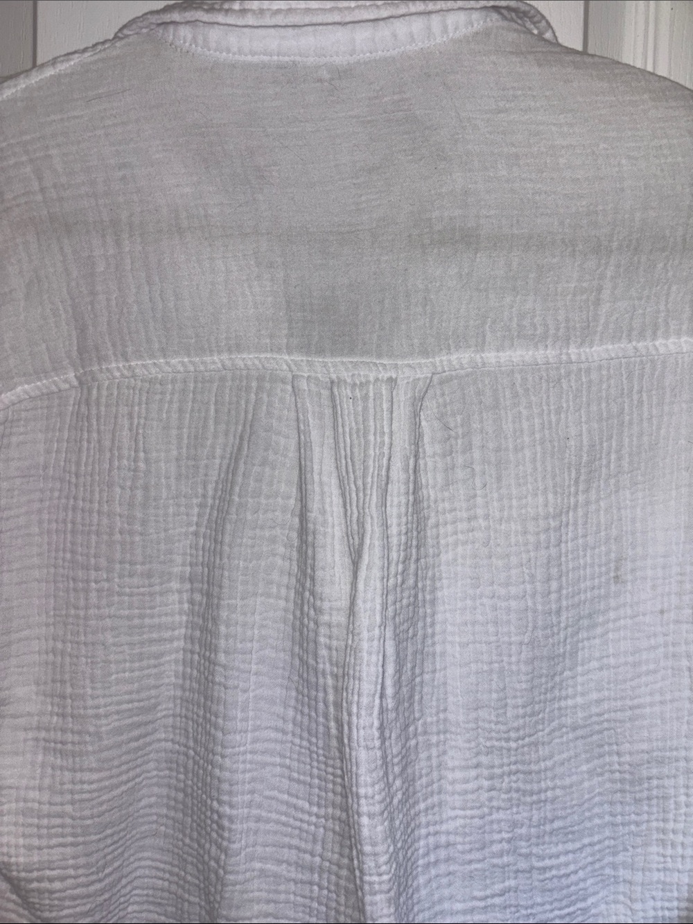 LOVE NOTES WHITE CRINKLED CROP TOP
L/S BUTTON DOWN SIZE MEDIUM ALL COTTON - Picture 5 of 8
